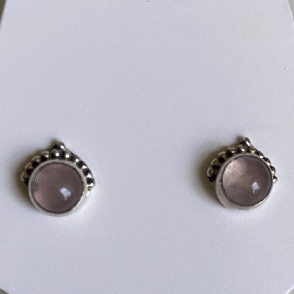 Sterling Silver Rose Quartz Earrings